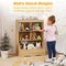 Costway 3-Tier Children's Multi-Functional Bookcase Toy Storage Bin Floor Cabinet Gray/White/Natural